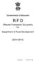 Government of Mizoram R F D. (Results-Framework Document) for. Department of Rural Development ( )