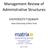 Management Review of Administrative Structures