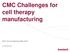 CMC Challenges for cell therapy manufacturing