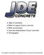 CONCRETE. * What to expect ofyour concrete. * Care and maintenance ofyour concrete * Photographs. * Table of contents. * V /hat we warranty