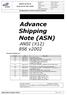 Advance Shipping Note (ASN)