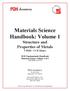 Materials Science Handbook: Volume 1 Structure and Properties of Metals 5 PDH / 5 CE Hours