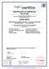 CERTIFICATE OF APPROVAL No CF 339 EURO SPEC