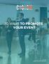 10 WAYS TO PROMOTE YOUR EVENT