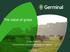 The value of grass. Dr Mary McEvoy Germinal Ireland, Horse & Jockey, Thurles, Co. Tipperary Presentation 00/00/2014