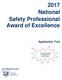 2017 National Safety Professional Award of Excellence. Application Tool