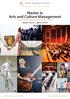Master in Arts and Culture Management