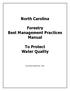 North Carolina. Forestry Best Management Practices Manual. To Protect Water Quality