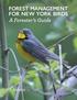 FOREST MANAGEMENT FOR NEW YORK BIRDS