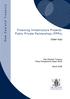 Financing Infrastructure Projects: Public Private Partnerships (PPPs)