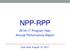 NPP-RPP Program Year Annual Performance Report