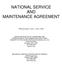 NATIONAL SERVICE AND MAINTENANCE AGREEMENT
