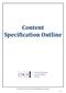 Content Specification Outline