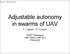 Adjustable autonomy in swarms of UAV