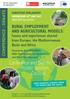 RURAL EMPLOYMENT AND AGRICULTURAL MODELS: Issues and experiences shared from Europe, the Mediterranean Basin and Africa