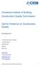 Chartered Institute of Building Construction Quality Commission. Call for Evidence on Construction Quality