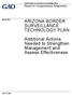 ARIZONA BORDER SURVEILLANCE TECHNOLOGY PLAN. Additional Actions Needed to Strengthen Management and Assess Effectiveness