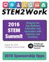 STEM2Work STEM Summit Sponsorship Opps. Bridging the Gap Between Education and Innovation with Industry-Led Solutions