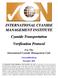 INTERNATIONAL CYANIDE MANAGEMENT INSTITUTE Cyanide Transportation Verification Protocol