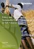 Policy and Financing for Sustainable Land Management in Sub-Saharan Africa