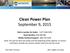 Clean Power Plan September 9, 2015