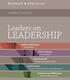 LEADERSHIP. Leaders on. Andrew Mackenzie. Peter Coleman. John Bertrand. Lyall Gorman. Professor Ian Williamson LEADERSHIP CONSULTING.