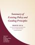 Summary of Existing Policy and Guiding Principles