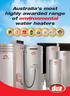 Australia s most highly awarded range of environmental water heaters