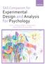 Experimental Design and Analysis for Psychology