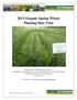 2013 Organic Spring Wheat Planting Date Trial