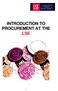 INTRODUCTION TO PROCUREMENT AT THE LSE