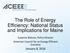 The Role of Energy Efficiency: National Status and Implications for Maine