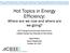 Hot Topics in Energy Efficiency: