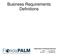 Business Requirements Definitions