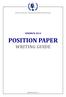 POSITION PAPER WRITING GUIDE