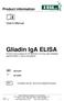 Gliadin IgA ELISA Enzyme immunoassay for the detection of human IgA antibodies against Gliadin in serum and plasma