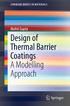 SPRINGER BRIEFS IN MATERIALS. Mohit Gupta. Design of Thermal Barrier Coatings A Modelling Approach