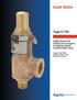 Cash Valve. Type C-776. ASME Section VIII Air/Gas and Cryogenic, UV National Board Certified Safety Valve. Flow Control