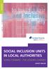 SOCIAL INCLUSION UNITS IN LOCAL AUTHORITIES