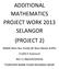 ADDITIONAL MATHEMATICS PROJECT WORK 2013 SELANGOR (PROJECT 2)