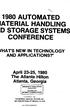 1980 AUTOMATED IATERIAL HANDLING D STORAGE SYSTEMS CONFERENCE