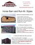 Horse Barn and Run-IN Styles