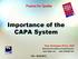 Importance of the CAPA System
