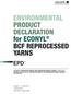 ENVIRONMENTAL PRODUCT DECLARATION for ECONYL BCF REPROCESSED YARNS