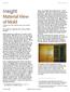 Insight. Material View of Mold. By Joseph W. Lstiburek, Ph.D., P.Eng., Fellow ASHRAE