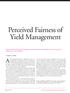 Perceived Fairness of Yield Management