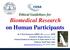 Biomedical Research on Human Participants
