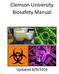 Clemson University Biosafety Manual