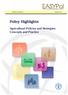 Module 031. Policy Highlights. Agricultural Policies and Strategies: Concepts and Practice
