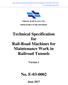 Technical Specification for Rail-Road Machines for Maintenance Work in Railroad Tunnels